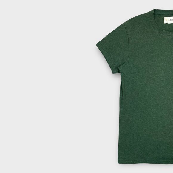 Farah Men's Medium Crew Neck Embroidered Logo Short Sleeve T Shirt Heather Green - Picture 2 of 8